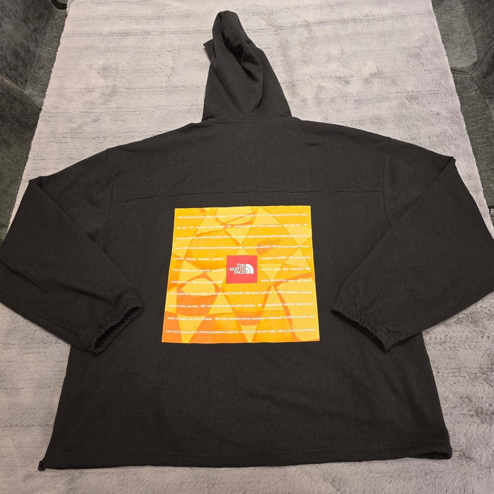 The North Face Circular Design Hoodie Mens XL Black Graphic Pullover Sweatshirt - Picture 8 of 8